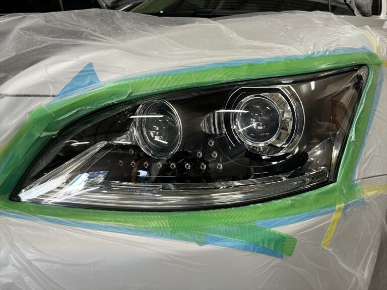 レクサス LS460のヘッドライト研磨・ヘッドライトプロテクションフィルム 広島のカーコーティング専門店 ティーズフィルムの施工ブログ