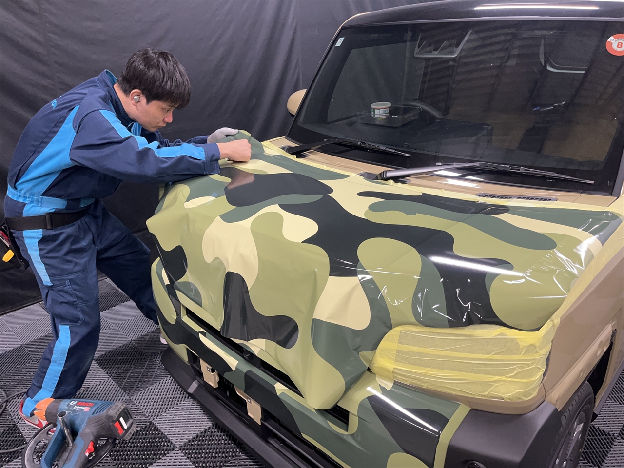 カーラッピングフィルム(迷彩柄グリーン)