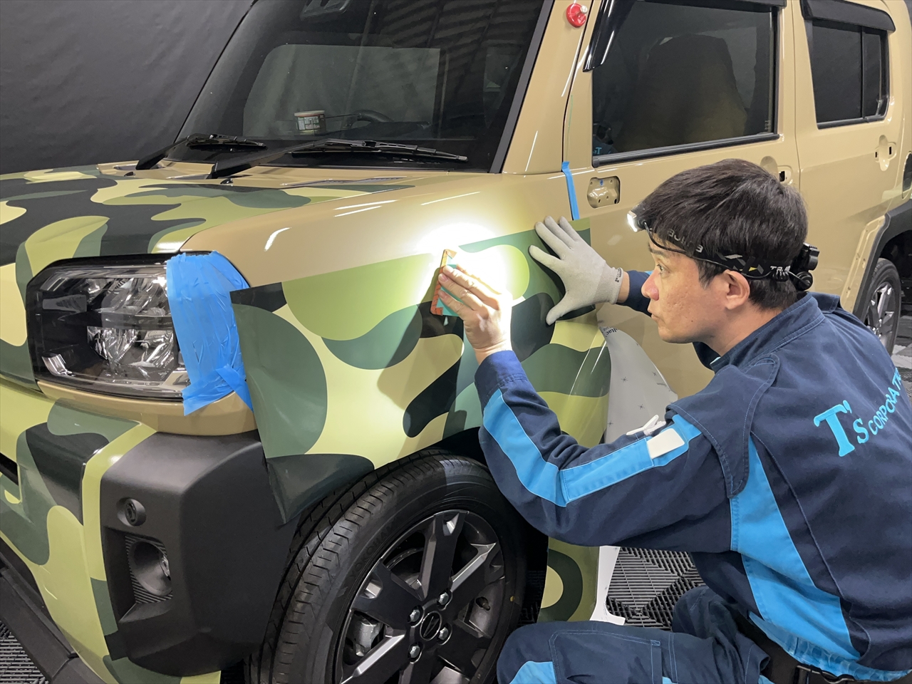 カーラッピングフィルム(迷彩柄グリーン)