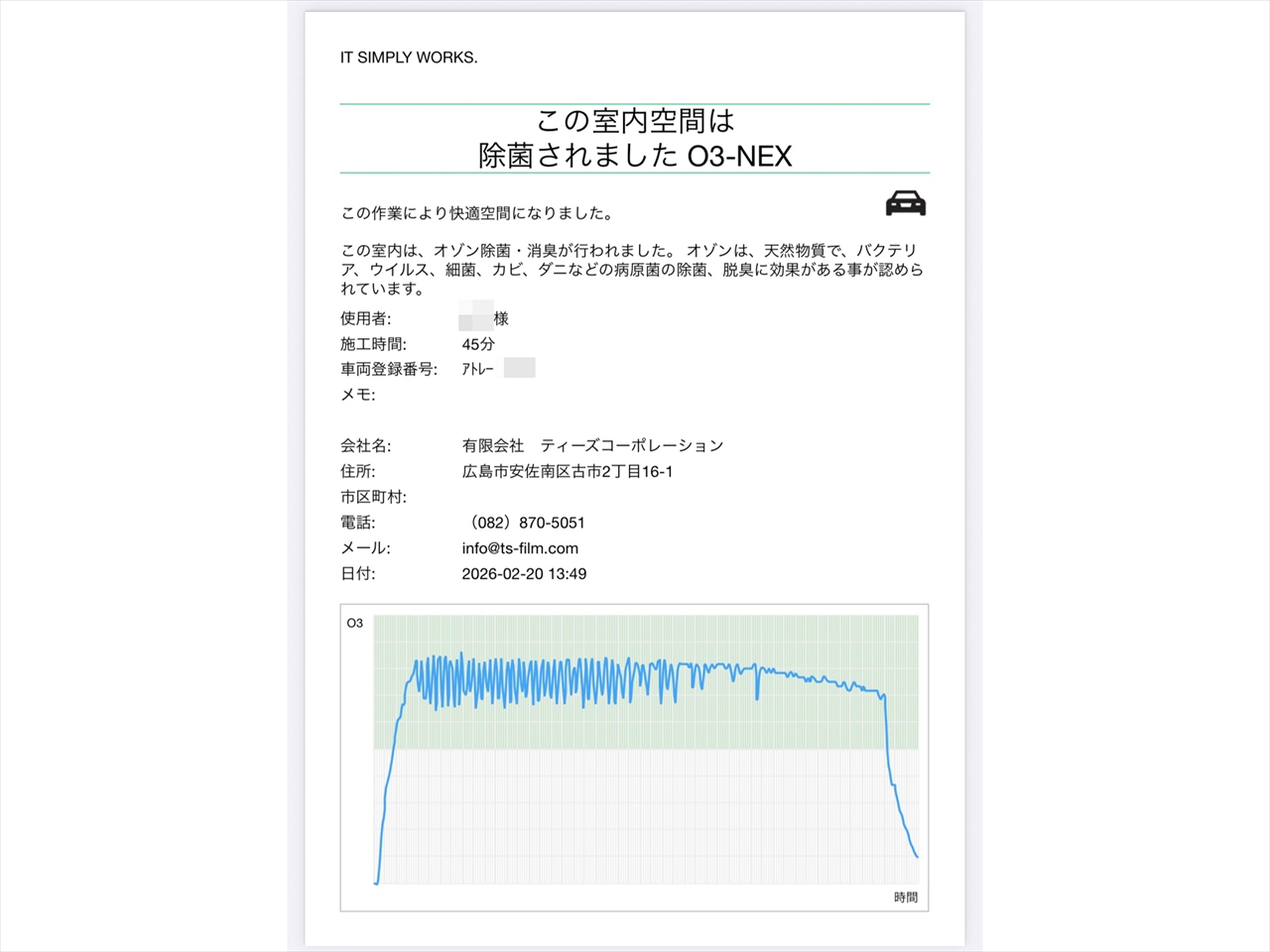 車内クリーニング(灯油こぼし)