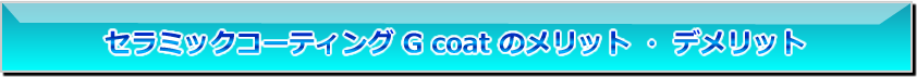 リカバリーガラスコーティング　G coatの特徴